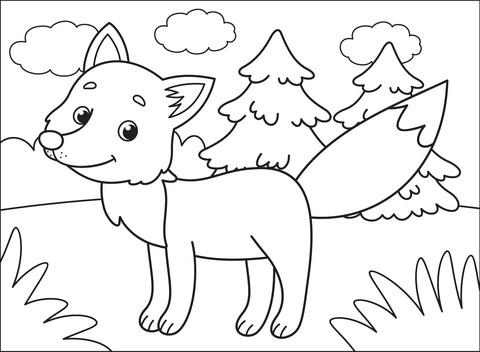 Fox From Red Fox Coloring Page